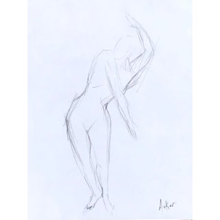 "The Modern Dancer" Contemporary Figurative Charcoal Drawing by CL Auker For Sale