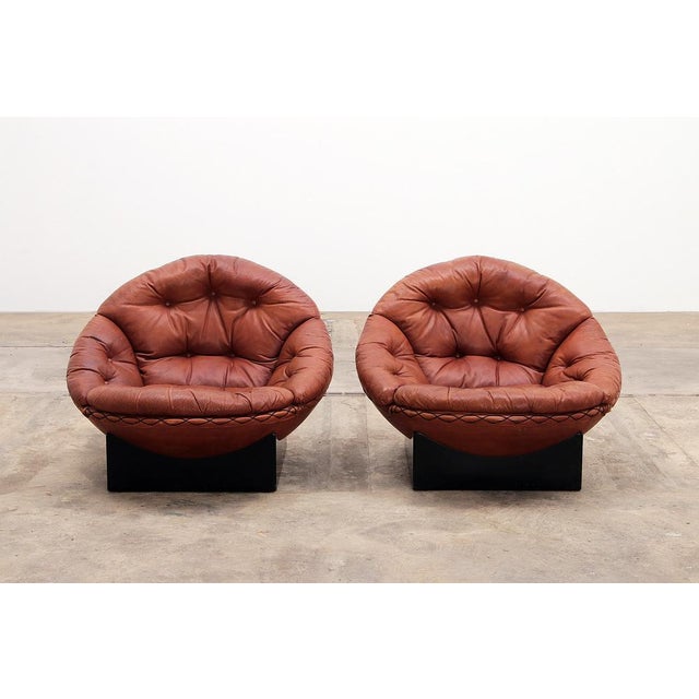 Wood Set of Lounge Set in Cognac Color by Illum Wikkelsø for Ryesberg Møbler, 1970 For Sale - Image 7 of 17