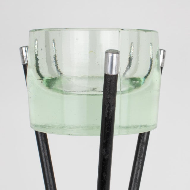 Mid-Century Metal and Glass Ashtray Vide Poche Side Table, circa 1960 For Sale - Image 12 of 17