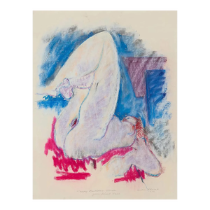 Hans Burkhardt Pastel Gouache Nude 1973 Framed