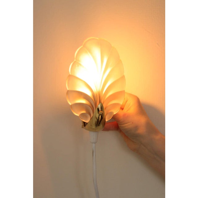 Art Deco Brass & Glass Shell Wall Lamps Denmark, 1930s Rewired, Working, E14, Set of 2 For Sale - Image 12 of 18