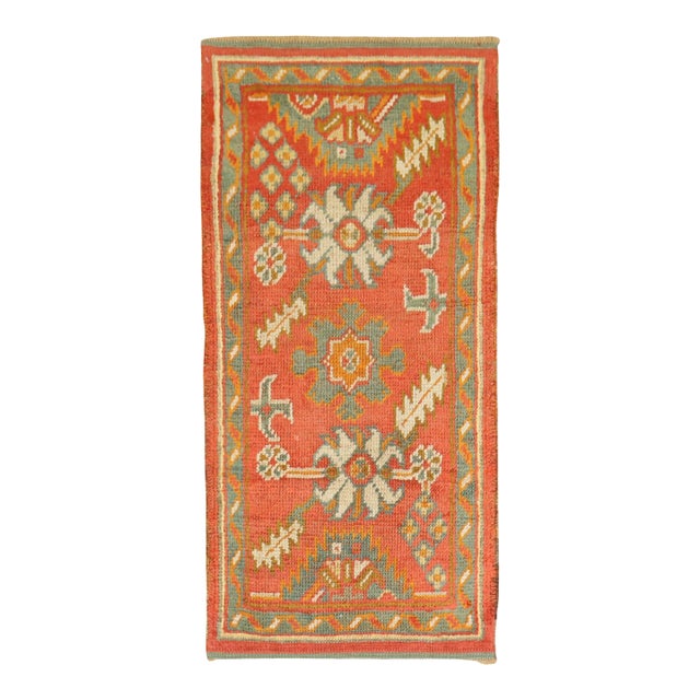 Orange Antique Oushak Throw Rug For Sale