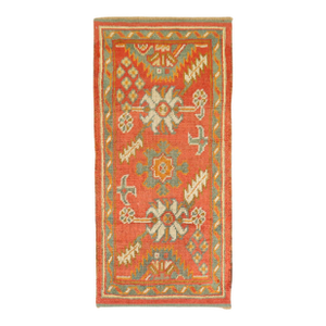 Orange Antique Oushak Throw Rug