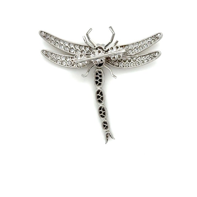 Late 20th Century Late 20th Century Rare Tiffany & Co. Platinum and Diamond Dragonfly Enhancer For Sale - Image 5 of 7