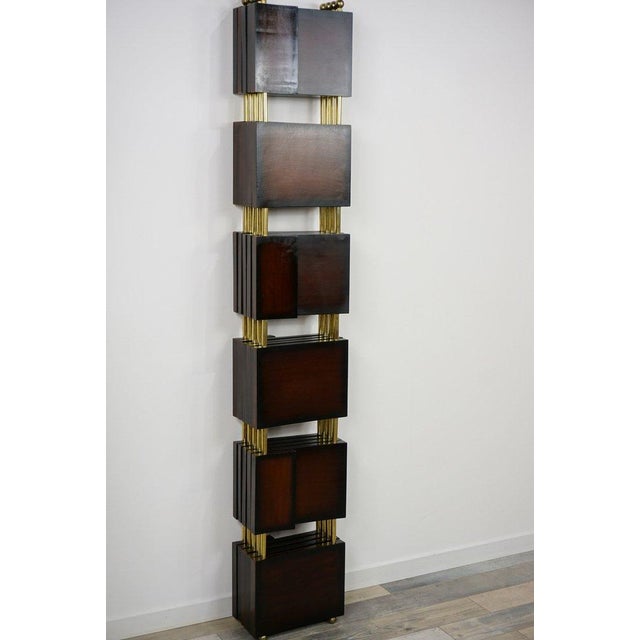 Wooden and Brass Room Screen Divider For Sale - Image 4 of 18