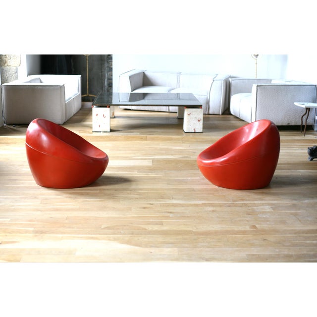 1970s Space Age Armchairs in Fiberglass, 1960s, Set of 2 For Sale - Image 5 of 18