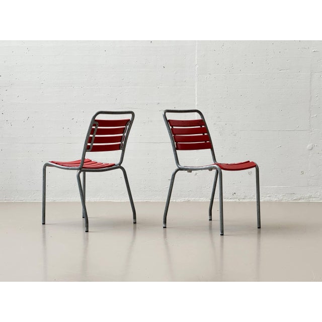 Gray Vintage Garden Chairs in Ash Wood by Atelier Alinea, 1970s, Set of 4 For Sale - Image 8 of 17