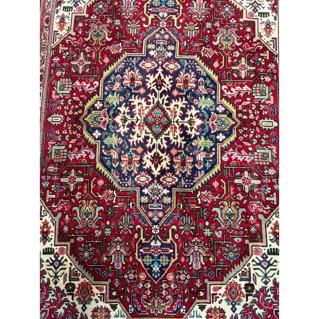 6ft 7in × 9ft 6in Persian Tabriz Area Rug, Vintage For Sale - Image 4 of 12