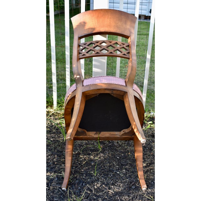 Vintage Brass Inlay Chairs Vintage Italian Regency Style Dining Chairs Set of 8 For Sale - Image 18 of 18