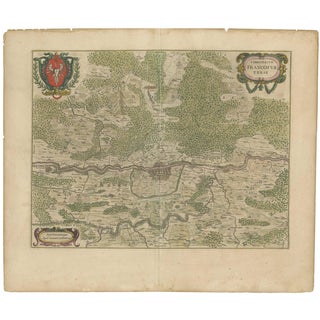 Antique Map of the Frankfurt Region by Johannes Janssonius, 1650 For Sale