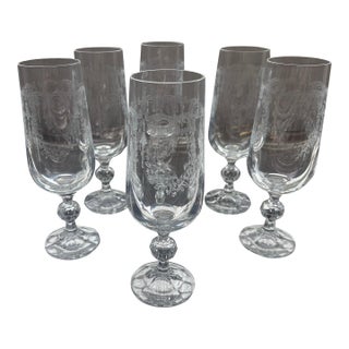 1950s Set of 6 Vintage Champagne Glasses For Sale