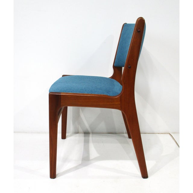 Mid 20th Century Erik Buch Teak Upholstered Dining Chairs Model 89 Denmark For Sale - Image 5 of 13