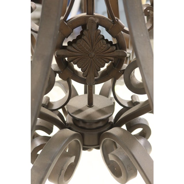 Heavy Wrought Iron 9 Arm Chandelier For Sale - Image 10 of 11