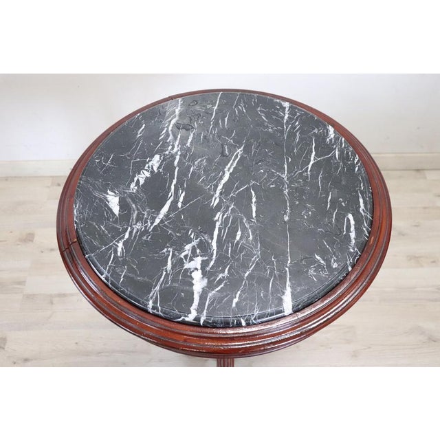 Vintage Side Table in Beech with Marble Top, 1980s For Sale - Image 6 of 8