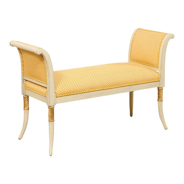 Vintage Italian Upholstered Window Bench For Sale