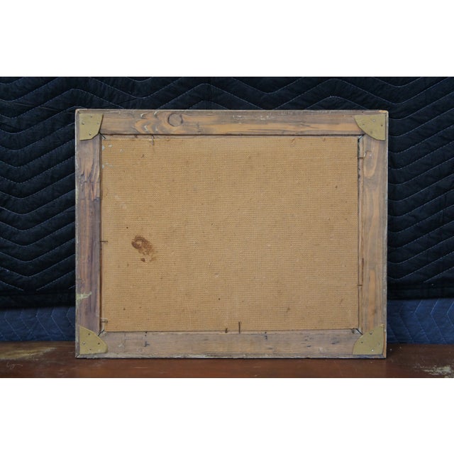 Vintage Eduard Enzmann Alpine Lake Landscape Oil Painting on Board 19" For Sale - Image 10 of 10