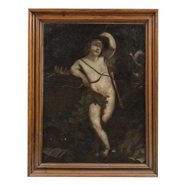 Roman School, Love, 17th Century, Canvas For Sale