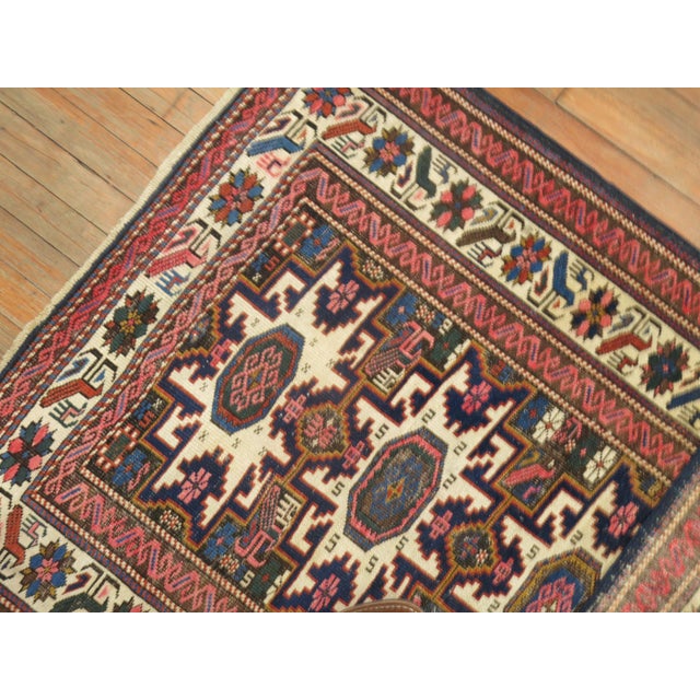 Rustic Caucasian Shirvan Early 20th Century Rug - 3'5" x 4'8" For Sale - Image 3 of 6
