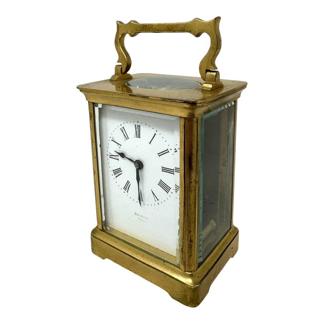 Antique French Ormolu Gilt Bronze Brass Miniature Mantle Clock Jackson Paris 19c For Sale