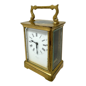 Antique French Ormolu Gilt Bronze Brass Miniature Mantle Clock Jackson Paris 19c
