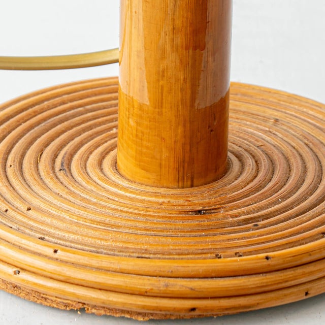 Vintage French Riviera Rattan Table Lamps in the Style of Louis Sognot, 1960s, Set of 2 For Sale - Image 4 of 12