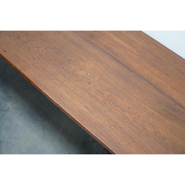 Large Antique 19th Century Dutch Rustic Farmhouse Teak Dining Table For Sale - Image 10 of 18