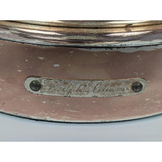 Ralph Lauren Home Silver-Tone Metal & Cut-Pattern Glass Hurricane Candle Holder For Sale - Image 12 of 13