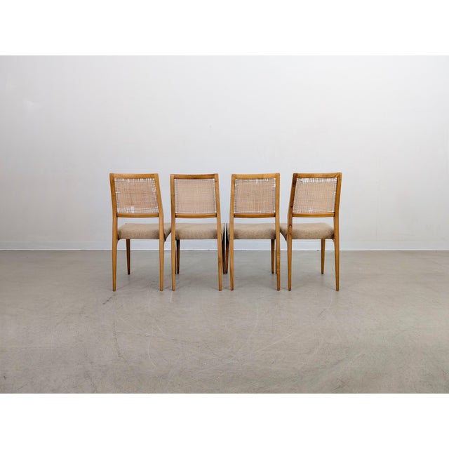 Vintagw Chairs with Birch Cane Weave, Set of 4 For Sale - Image 9 of 12
