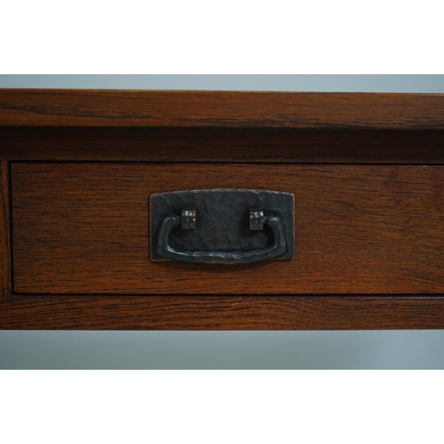 Stickley Mission Oak 2 Drawer Console Sofa Table For Sale - Image 12 of 18