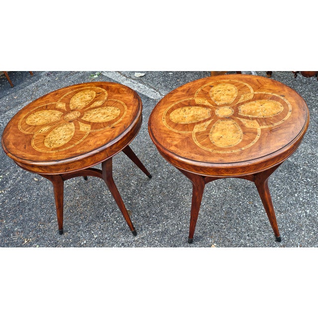 Theodore Alexander Mixed Fruitwoods Marquetry Center Table / Side Table For Sale - Image 9 of 12