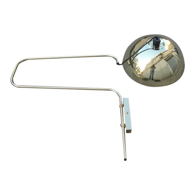 Italian Adjustable Brass Sconce, 1950s For Sale