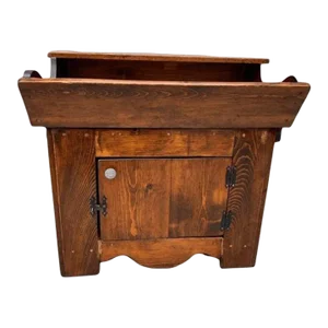 19th Century Antique Small Pine Dry Sink Cabinet