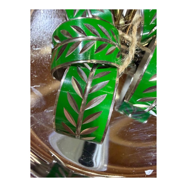 1960s Mid-Century Modern Aluminum Napkin Rings - Set of 6 For Sale
