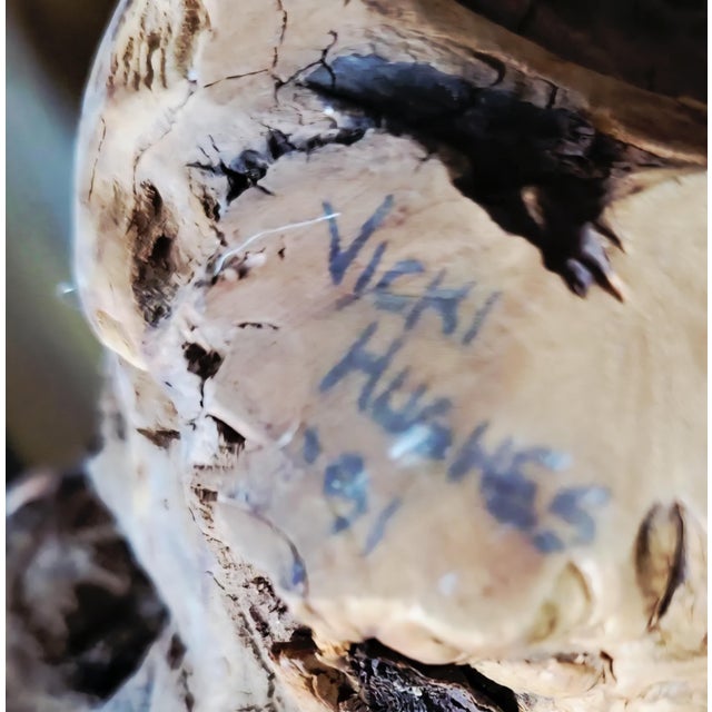 1990s Vicki Hughes, Signed, Hand‑Carved Ruffed Grouse Sculpture — Wildlife Art For Sale - Image 12 of 12