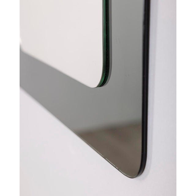 1970s Vintage Italian Smoked Glass Wall Mirror, 1970s For Sale - Image 5 of 8