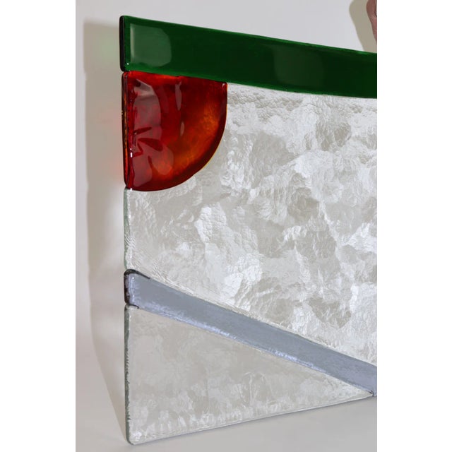 Transparent 1990s Itre Murano Hand Cast Art Glass Tiles a Set of 8 Panels For Sale - Image 8 of 13