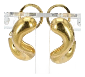 Mid 20th Century Pair of 18k Yellow Gold "S" Shaped Earrings
