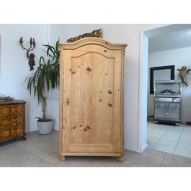 Restored antique farmhouse cupboard, natural wood, from the Gründerzeit period. Dimensions: Height x Width x Depth 178 x...
