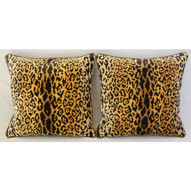 The House of Scalamandre Scalamandre Leopardo/Leopard Feather/Down Pillows 24" Square - Pair For Sale - Image 4 of 11