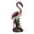Mid-century pink and green long-legged "The Walker" flamingo ceramic figurine. The statue detailed a pink flamingo with...