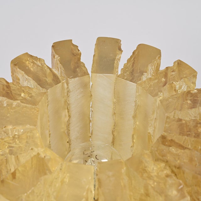 Ice-Effect Resin Lamp with Wooden Base, Italy, 1970s For Sale - Image 12 of 14