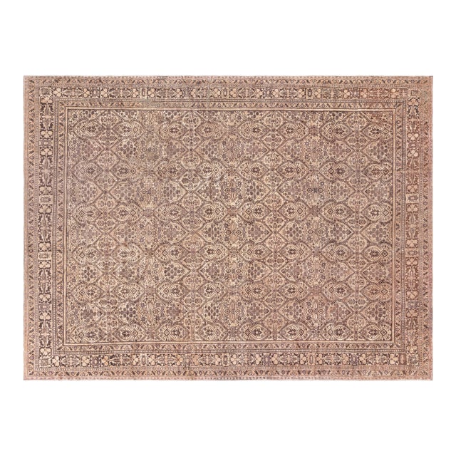 Fine Antique Indian Amritsar Brown Carpet For Sale