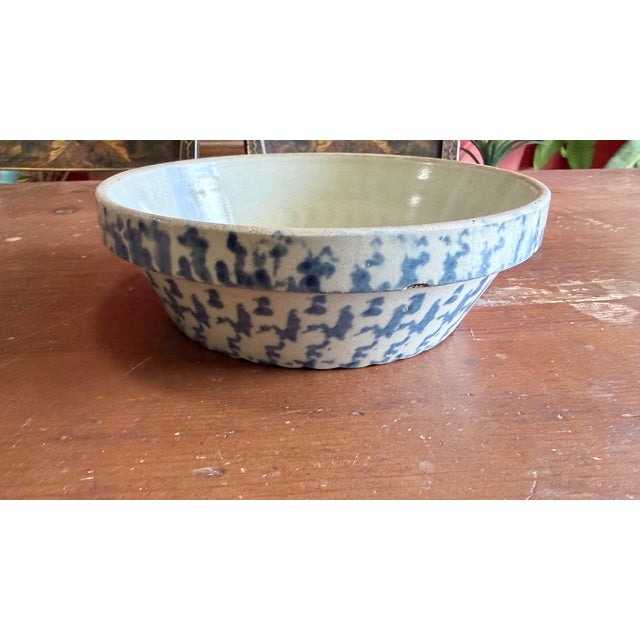 Antique American Blue & White Spongeware Bowl, Circa 1890–1900 For Sale - Image 13 of 13