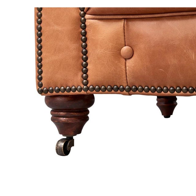 Chestnut Century Chesterfield Sofa - Light Chestnut Leather For Sale - Image 8 of 9