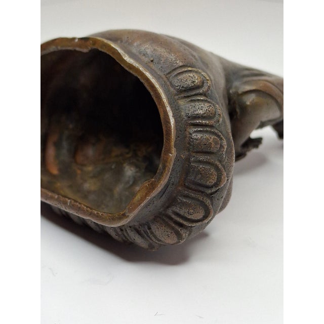 18thC Tibetan Bronze Lama Statue - Heavy 10oz Portrait Monk Dharmachakra Mudra For Sale - Image 16 of 18