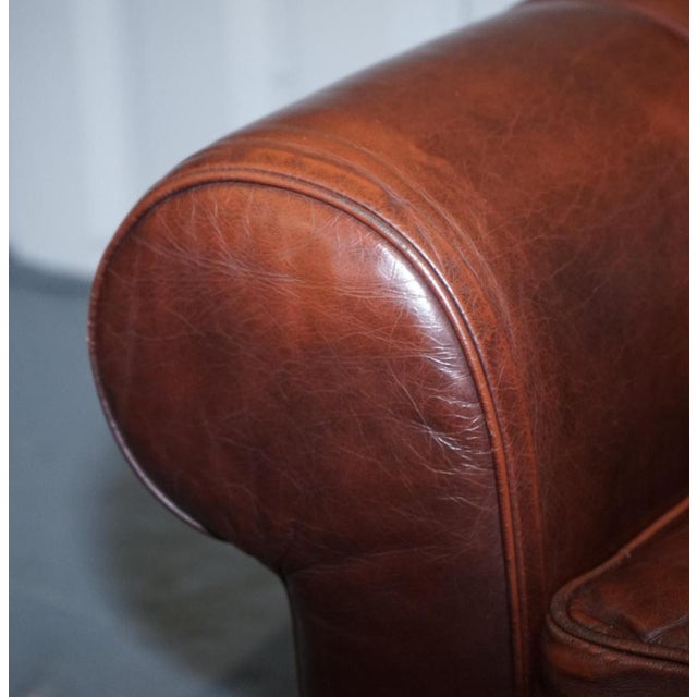 Vintage Brown Leather 2-to-3-Seater Sofa from Multiyork For Sale - Image 6 of 18