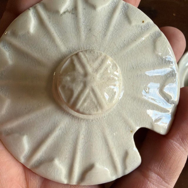 Antique Early 19th C. English Pearlware Fluted Lidded Mustard Pot C. 1800 For Sale - Image 11 of 18