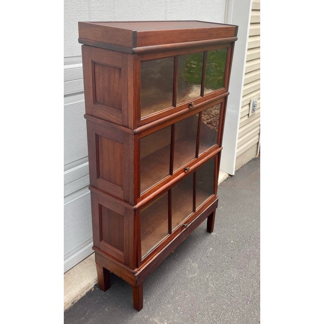 Offered is a Macey Arts and Crafts barrister bookcase, also known as a stacking or lawyer's bookcase. The Macey Furniture...