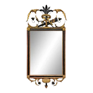 19th Century Georgian Gilt Framed Mirror With Crossbow, Arrows, and Crown