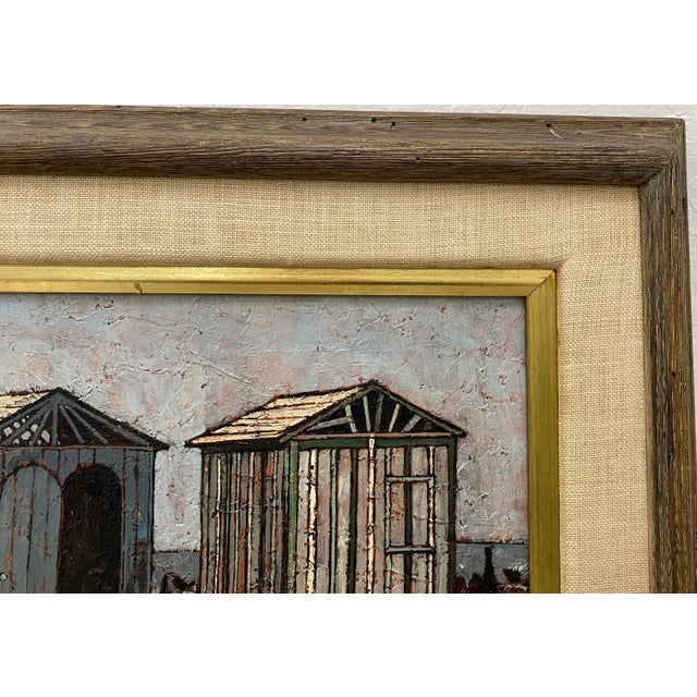 John Lentine "Le Capanne #19" Original Oil Painting C.1960 For Sale - Image 4 of 9